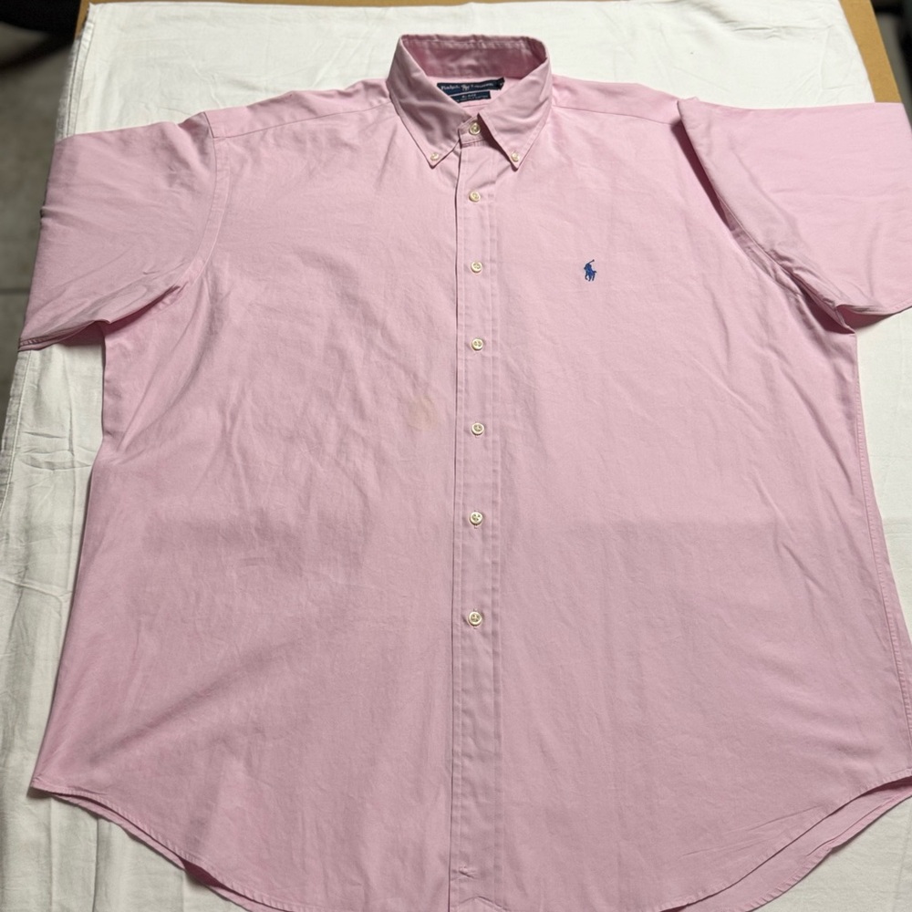 Ralph Lauren Light Pink Button-Down Oxford Blake Shirt With Logo. Perfect Cond!